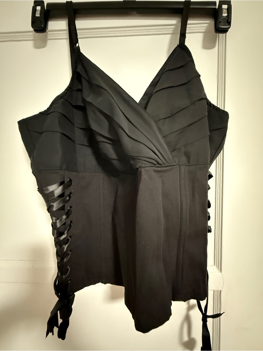 Vintage NYC Tripp Black Lace-Up Corset Tank Top - Women's Sz 1
